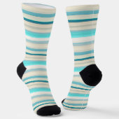 Chaussette Jolies rayures aqua blanc (Angulaire)