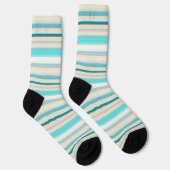 Chaussette Jolies rayures aqua blanc (Droite)
