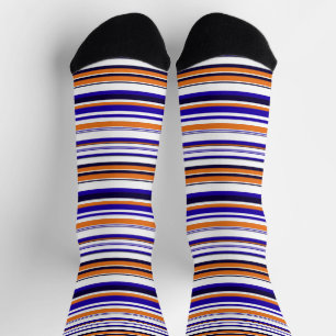 Chaussette Jolies rayures bleues orange