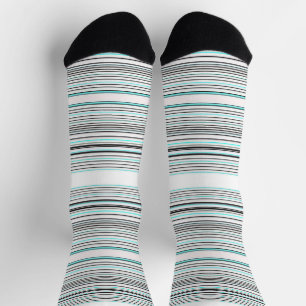 Chaussette Jolies rayures grises aqua