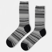 Chaussette Jolies rayures noir gris (Gauche)