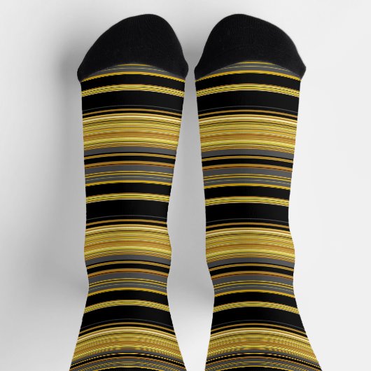 Chaussette Jolies rayures noires dorées (Haut)