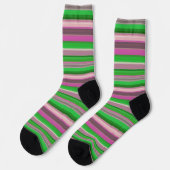 Chaussette Jolies rayures vert violet (Gauche)