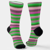 Chaussette Jolies rayures vert violet (Angulaire)
