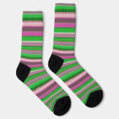 Chaussette Jolies rayures vert violet (Droite)