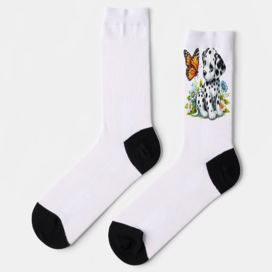 Chaussette Jolis amis Dalmatien/Papillon (Gauche)