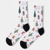 Chaussette Jolly Christmas Pattern Socks | Fun Gift  (Gauche)