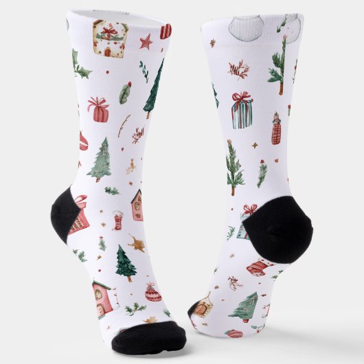 Chaussette Jolly Christmas Pattern Socks | Fun Gift  (Angulaire)