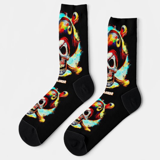 Chaussette Jolly roger coloré moderne (Gauche)