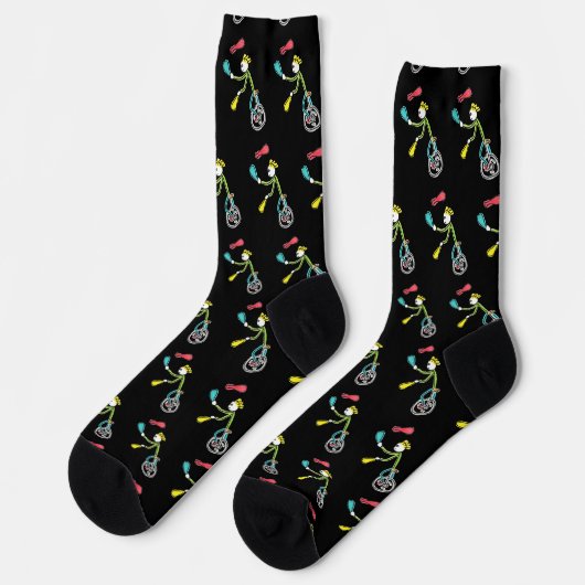 Chaussette Jongleur Stickman en monocycle (Gauche)