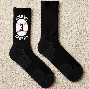 Chaussette Joueur de baseball Nom d'équipe personnalisé et nu