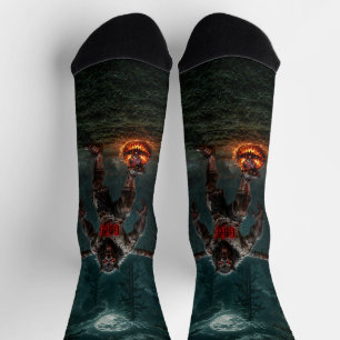 Chaussette Joueur de football loup-garou Halloween Horreur Ar