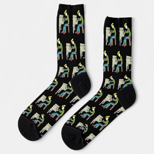 Chaussette Joueur de piano Stickman (Gauche)