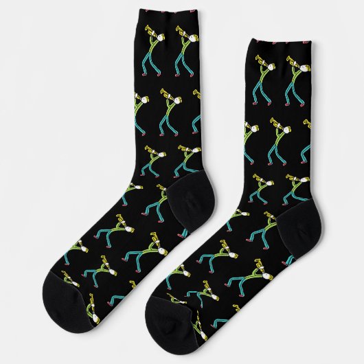 Chaussette Joueur de trompette Stickman (Gauche)
