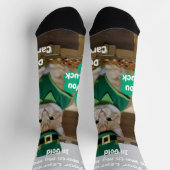 Chaussette Jour de la Saint-Patrick Trèfle Chat Humour (Haut)