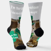 Chaussette Jour de la Saint-Patrick Trèfle Chat Humour (Angulaire)