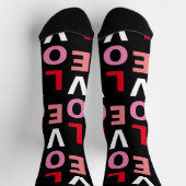 Chaussette Jour des Valentines rouges roses noires mignonnes (Haut)