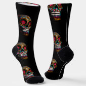 Chaussette Jour du crâne macabre peint et mort (Angulaire)