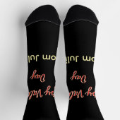 Chaussette Joyeuse Saint-Valentin rouge noir de nom stylé (Haut)