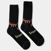 Chaussette Joyeuse Saint-Valentin rouge noir de nom stylé (Droite)