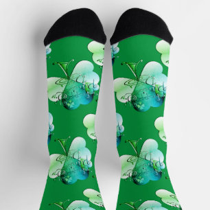 Chaussette Joyeuse St Patrick écrit à la main avec trèfles