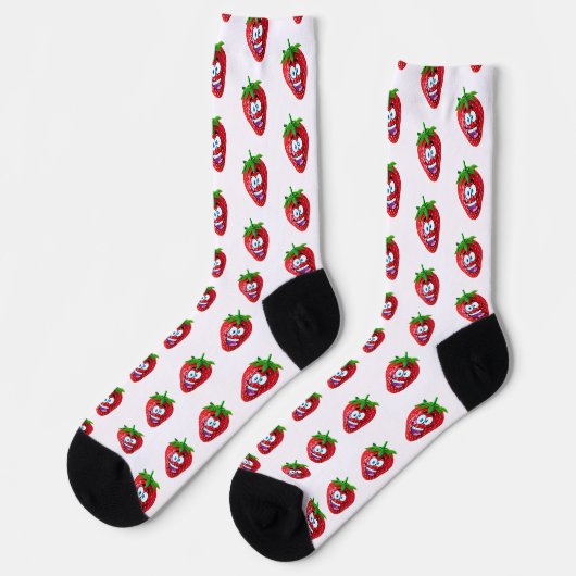 Chaussette Joyeuses Chaussettes d'équipage de fraises ! (Gauche)