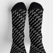 Chaussette Joyeux Anniversaire ! Écriture Blanche sur Fond No (Haut)