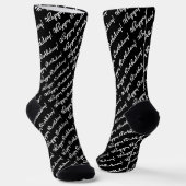Chaussette Joyeux Anniversaire ! Écriture Blanche sur Fond No (Angulaire)