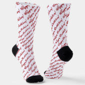 Chaussette Joyeux Anniversaire ! Écriture Rouge Foncé (Angulaire)