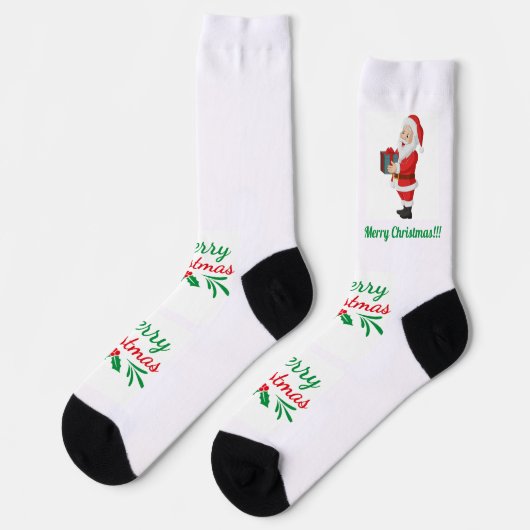Chaussette Joyeux cadeau de Noël Père Noël durable Premium (Gauche)