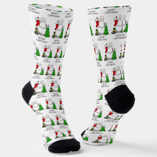 Chaussette Joyeux Noël 2 Arbre Stocker Snowman (Angulaire)