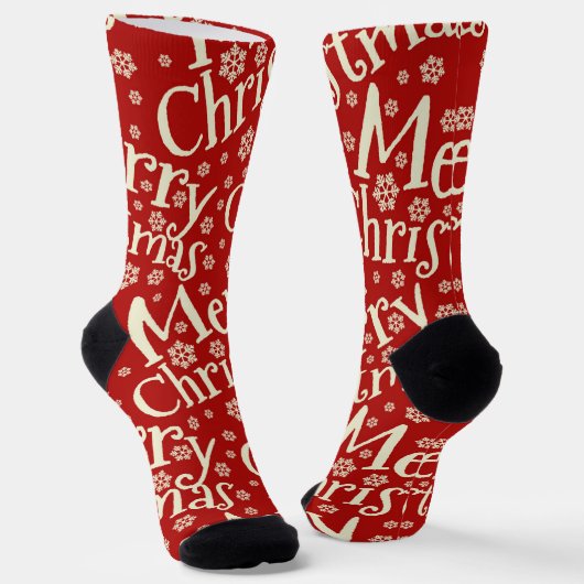 Chaussette Joyeux Noël en rouge (Angulaire)