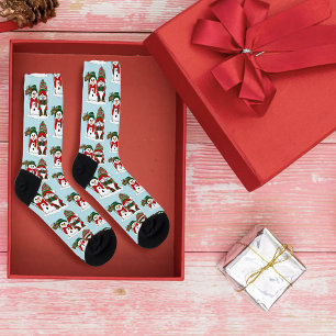Chaussette Joyeux Noël Gnome Bonhomme de Neige Vacances d'Hiv