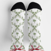 Chaussette Joyeux Noël Gui Ruban Rouge (Haut)