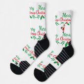 Chaussette Joyeux Noël haute performance équipage sportif (Gauche)