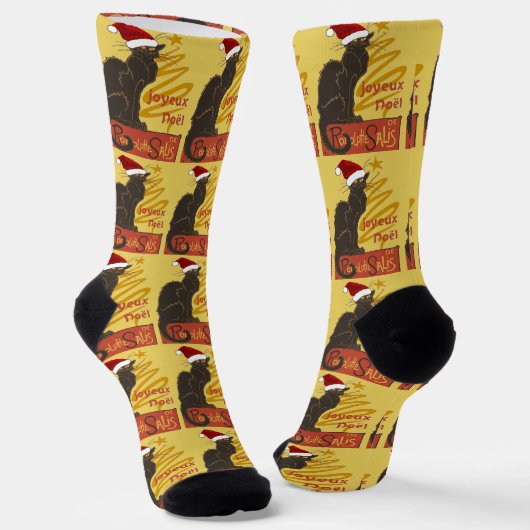 Chaussette Joyeux Noel Le Chat Noir With Stylized Golden Tree (Angulaire)