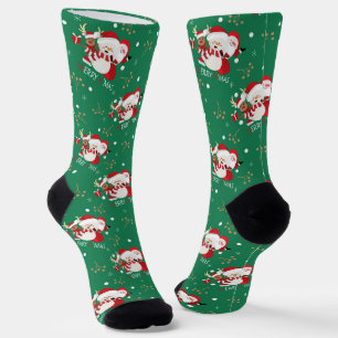 Chaussette Joyeux Noël, Père Noël Rudolph et Snowmen