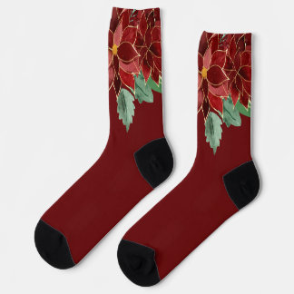 Chaussette Joyeux Noël Poinsettia