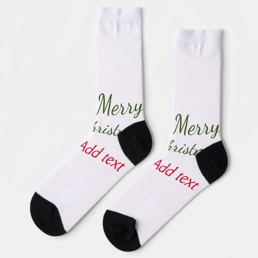 Chaussette Joyeux Noël rouge vert Noël ajouter le nom (Gauche)
