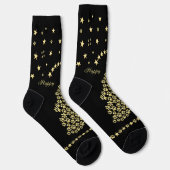 Chaussette Joyeux Pawlidays, Or brillant Paw sapin de Noël (Droite)
