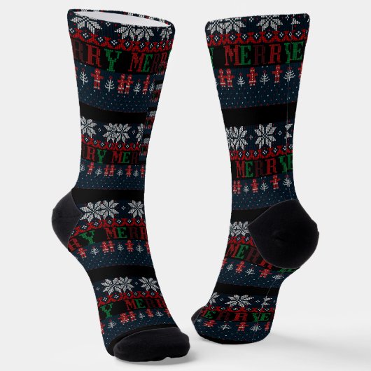 Chaussette Joyeux tricot de Noël (Angulaire)