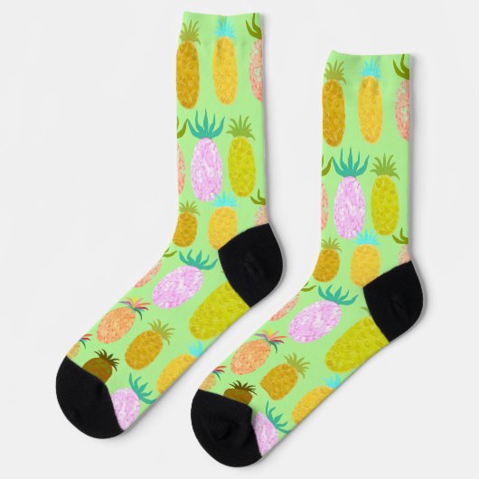Chaussette Juicy Pineapple Lime Pattern (Gauche)