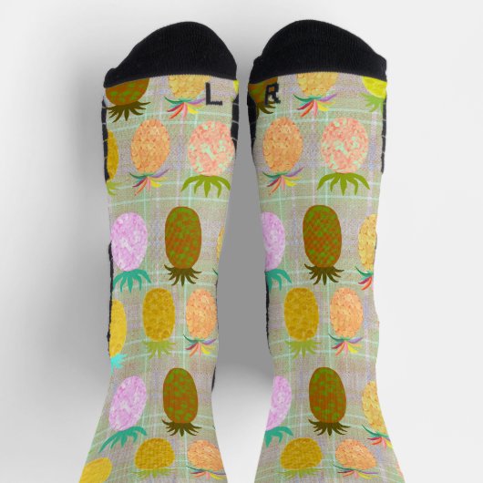 Chaussette Juicy Pineapple Plaid Pattern (Haut)