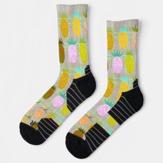 Chaussette Juicy Pineapple Plaid Pattern (Gauche)