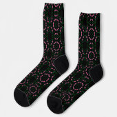 Chaussette Kaleidoscope Émeraude et Rose (Gauche)
