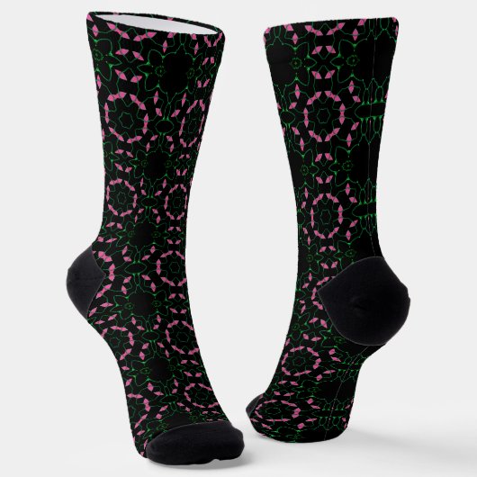 Chaussette Kaleidoscope Émeraude et Rose (Angulaire)