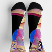 Chaussette Kandinsky - Cubisme Abstrait avec rose et blues (Haut)