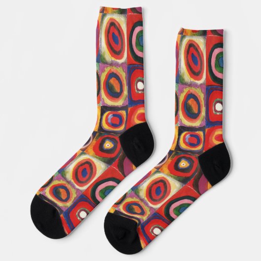 Chaussette Kandinsky Farbstudie Quadrates Cercles Art (Gauche)