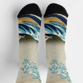 Chaussette Katsushika Hokusai - La Grande vague au large de K (Haut)