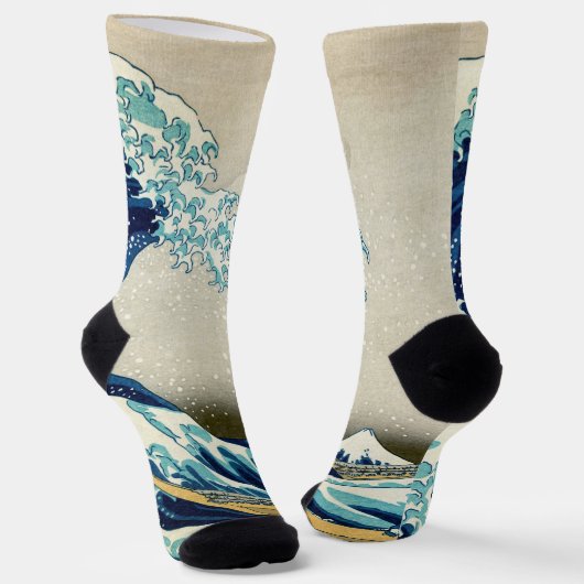 Chaussette Katsushika Hokusai - La Grande vague au large de K (Angulaire)